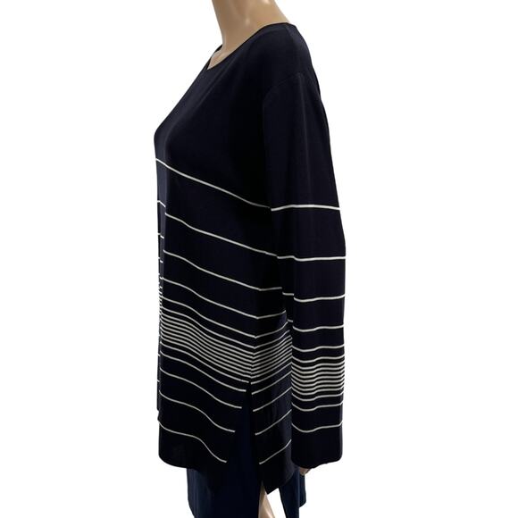 Exclusively Misook Blue Striped Long Sleeve Tunic Top - Picture 5 of 8